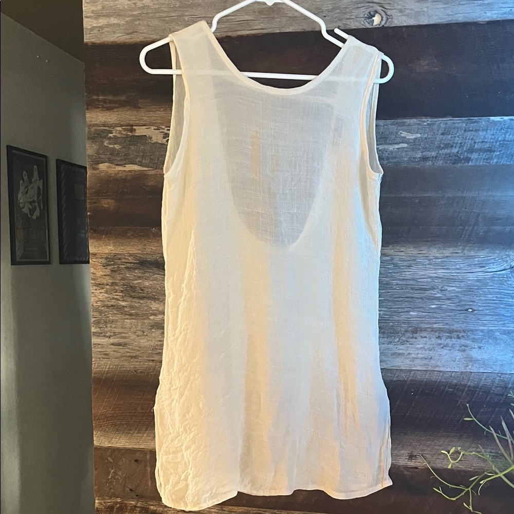 SHEIN Cream Sleeveless Swim Coverup